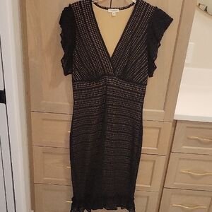 Max Studio Elegant Black Lace Midi Dress